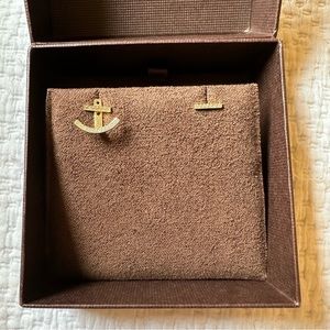 Sydney Evan Pair Bar Earrings Studs & Ear Jacket 14kt Gold & Diamonds